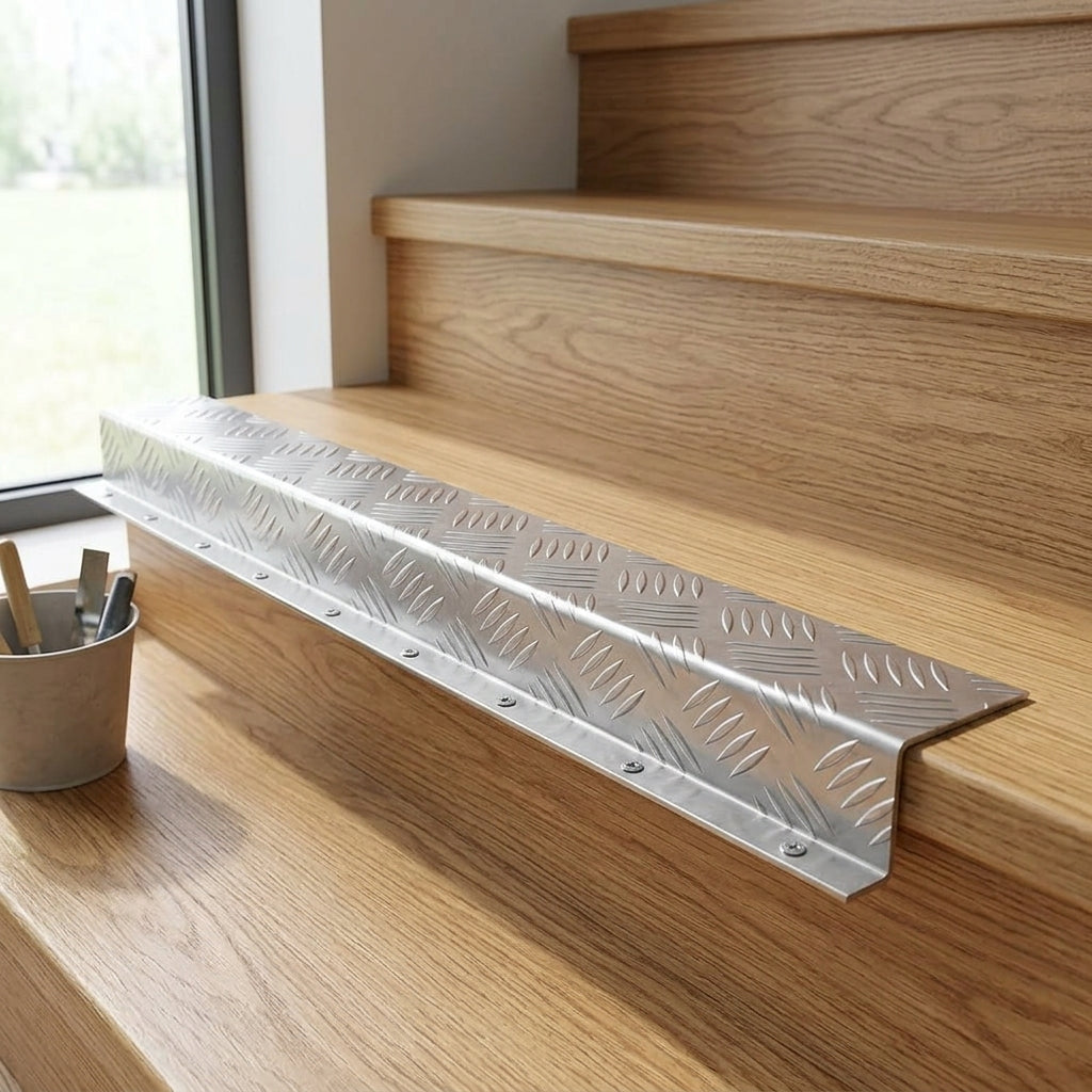 2mm Five Bar Tread Channel Top Hat Profile Folded