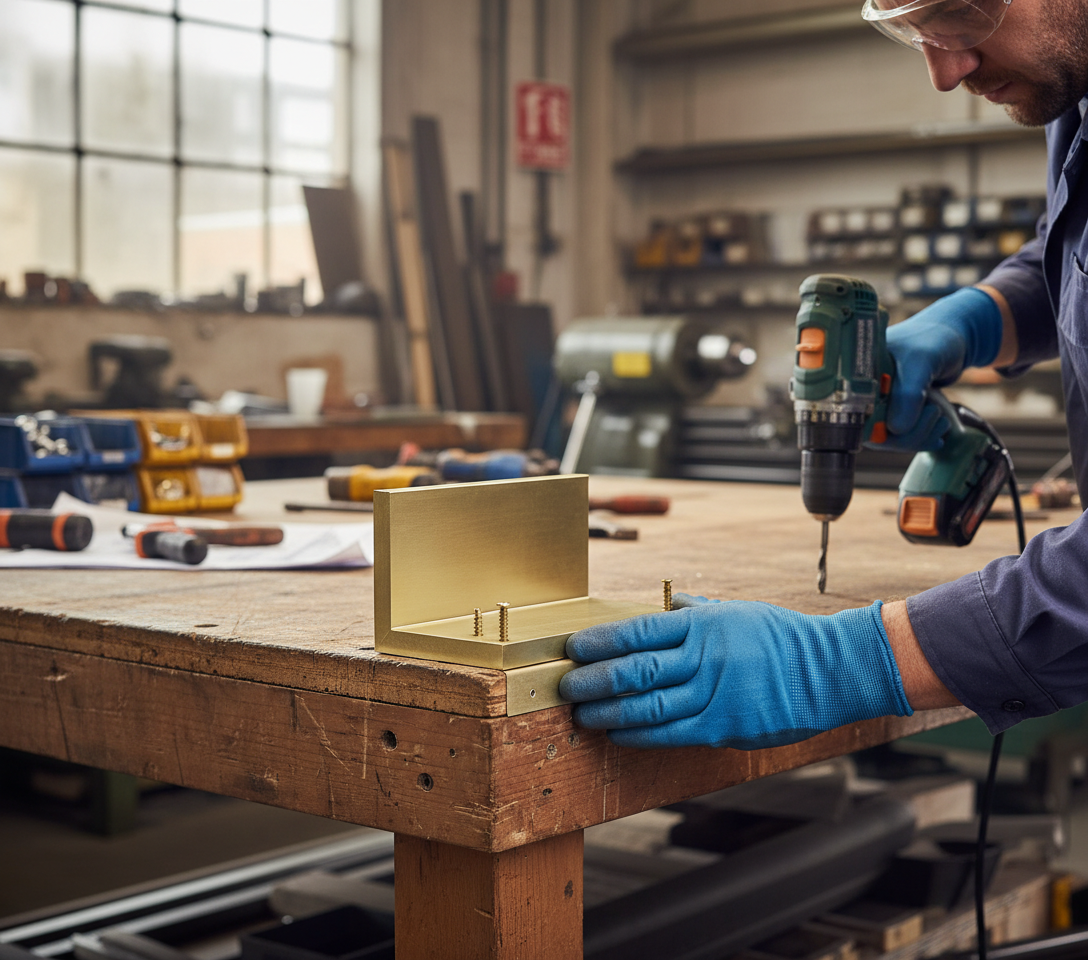 Premium Plain Finish Brass Angle 19mm x 19mm x 1.6mm - Durable Corrosion-Resistant Machinable Alloy for Decorative Applications 19 × 19 × 1.6 mm (3/4″ × 3/4″ × 1/16″) – photo 1 of 2