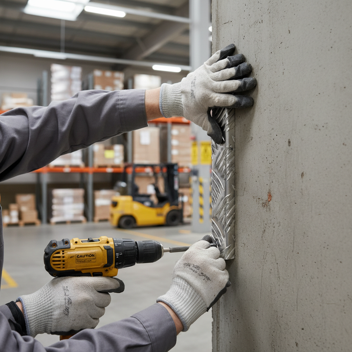 Premium Chequer Plate Wall Corner Protector - 150mm x 150mm x 2mm for High-Durability Edge Protection