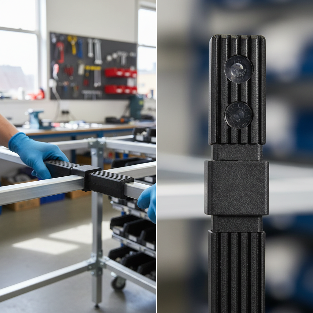 Premium 2 Way Connector for Joining 25mm Square Aluminium Tubes in Straight Line 25 mm – photo 1 of 2