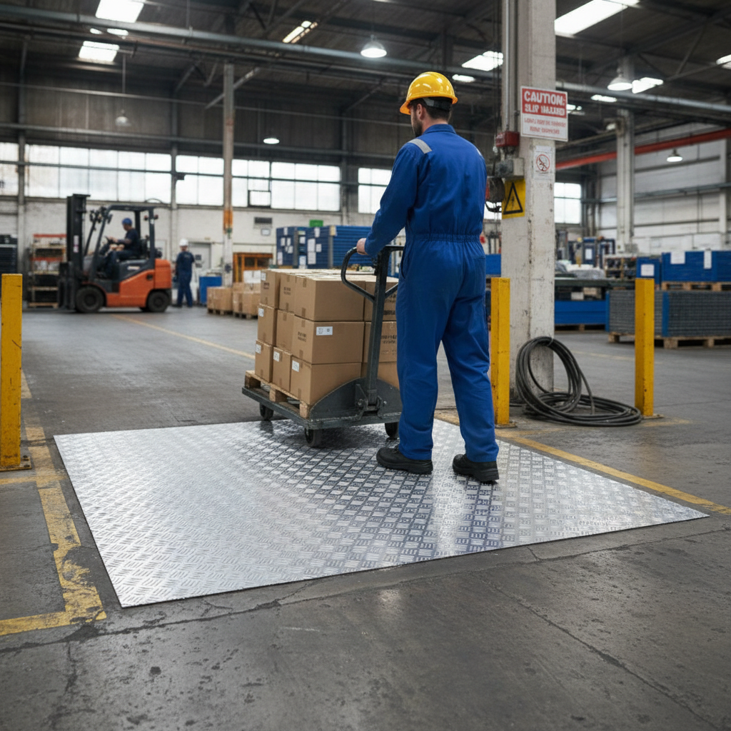 Premium Heavy Duty Aluminium Chequer Plate 2500mm x 1250mm x 9.5mm - Five Bar Tread Plate for Durable Flooring and Traction