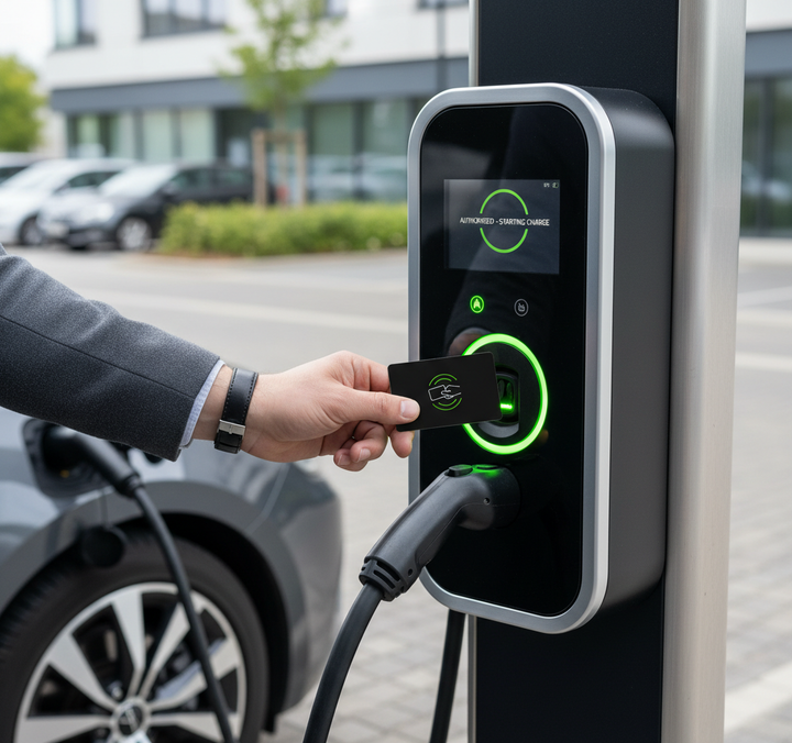 Premium RFID Card for Smart Charging Solutions in Workplaces and Fleets - High-Quality Professional Grade for Industrial and Commercial Applications