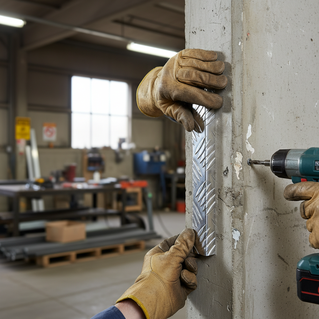 Premium Chequer Plate Wall Corner Protector - 50mm x 50mm x 2mm Heavy Duty Tread Plate for Edge Protection