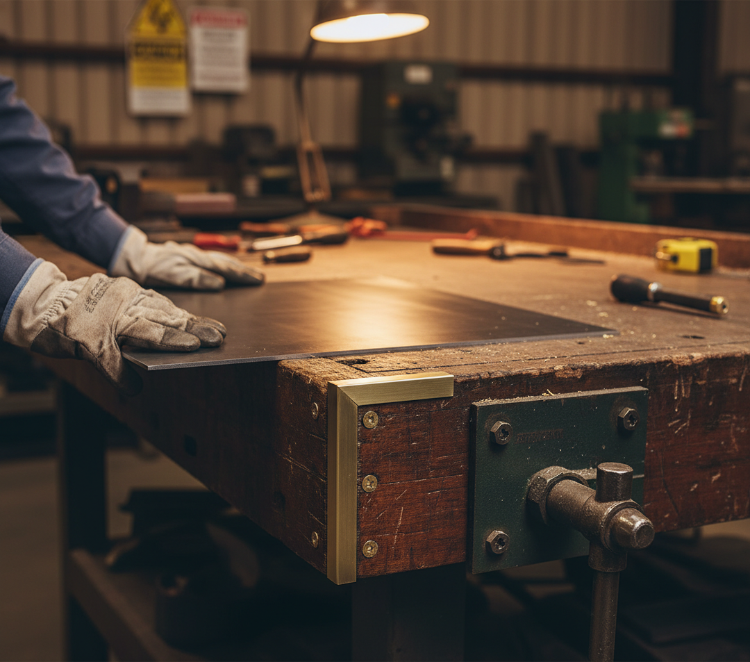 Premium Plain Finish Brass Angle 9.5mm x 9.5mm x 1.6mm - High Strength and Corrosion Resistant for Decorative Applications