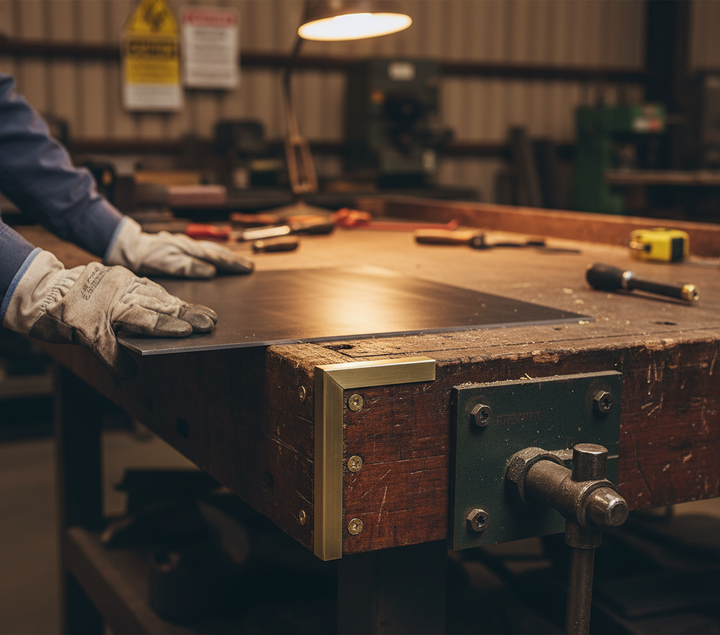 Premium Plain Finish Brass Angle 9.5mm x 9.5mm x 1.6mm - High Strength and Corrosion Resistant for Decorative Applications