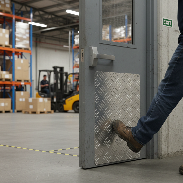 Premium Custom Size Kick Plates and Hand Plates - Lightweight Aluminium for Door Protection