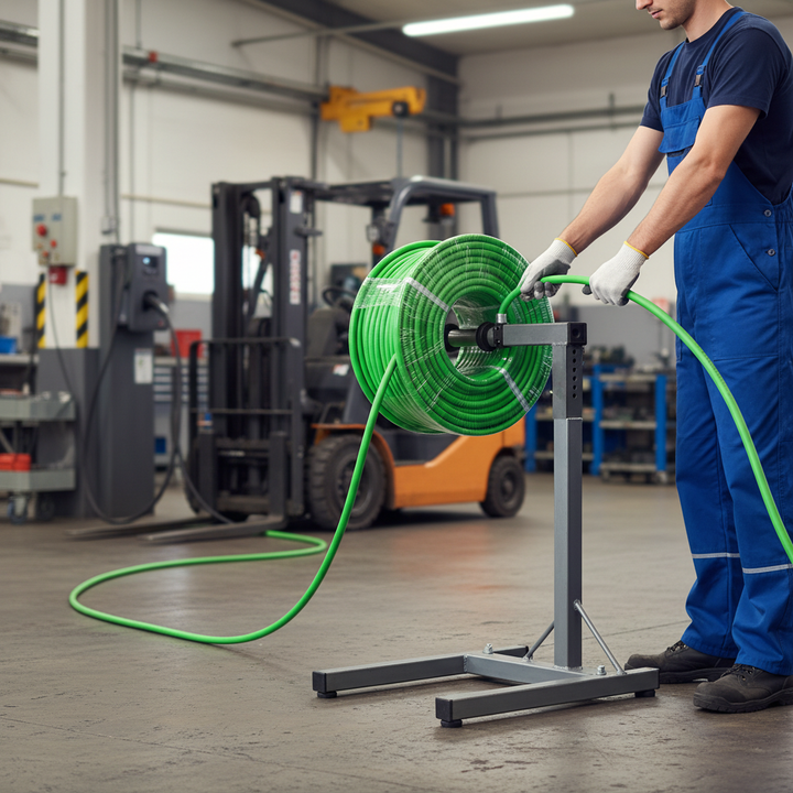 Premium 16 Amp Electric Vehicle Charging Cable Reel for 1 Phase Use - Ideal for Home and Commercial Applications