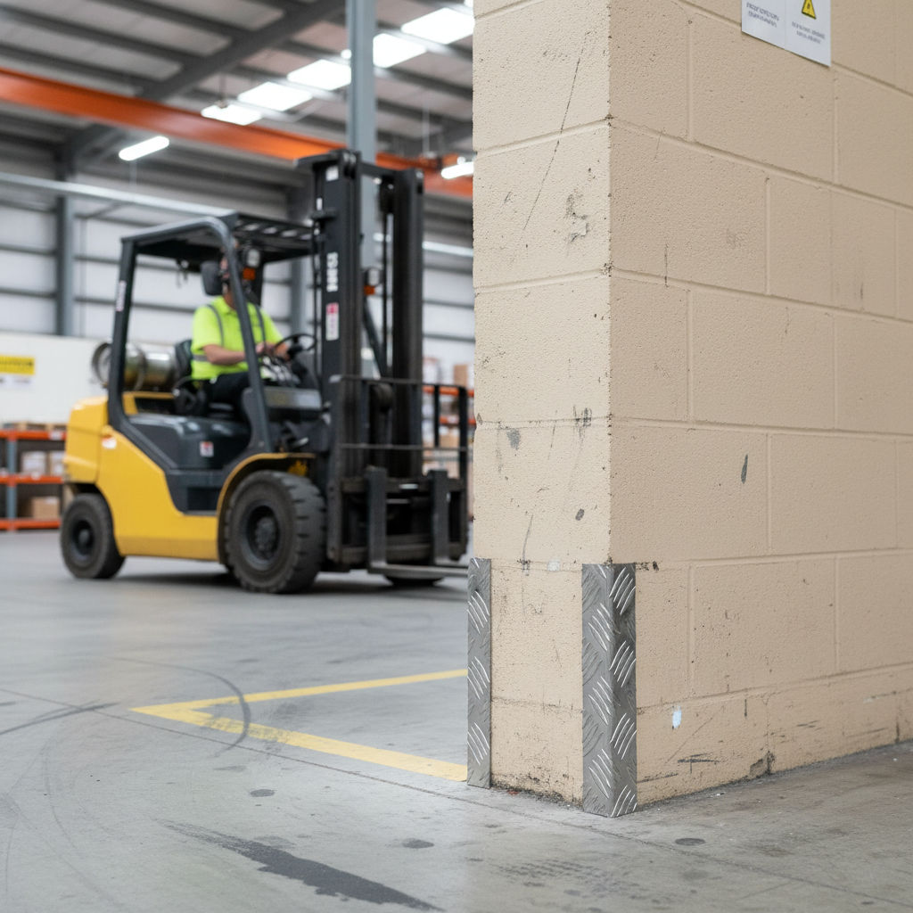 Premium Heavy Duty Chequer Plate Wall Corner Protector - 100mm x 100mm x 2mm, Ideal for High Usage Areas