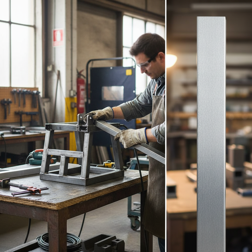 Premium 50.8mm x 50.8mm x 4.8mm (2" x 2" x 3/16") Brushed Polished Aluminium Square Tube for Structural Applications