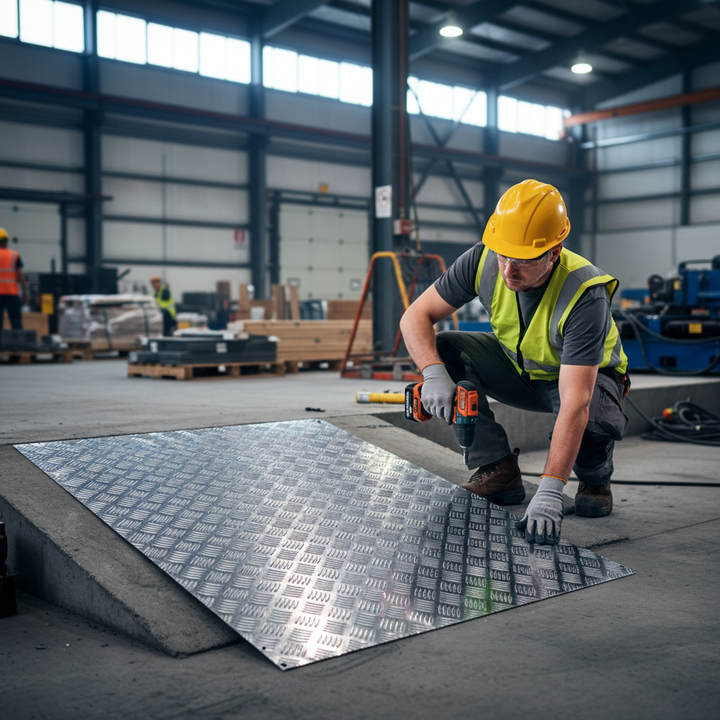 Premium Heavy Duty Aluminium Chequer Plate 2500mm x 1250mm x 6mm - Five Bar Tread for Trailers, Flooring, and More