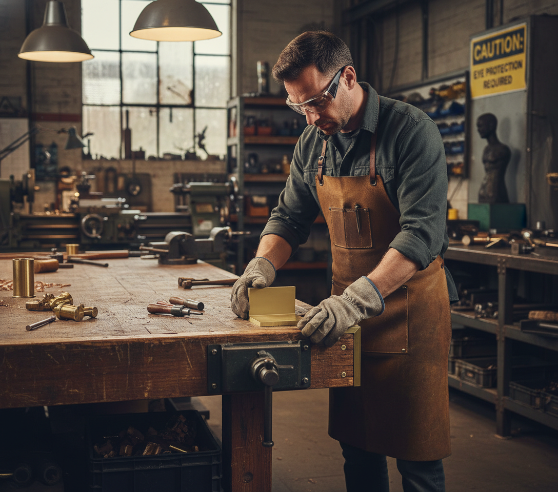Premium Plain Finish Brass Angle 63.5mm x 63.5mm x 3.2mm - High Strength and Corrosion Resistant Alloy for Decorative Applications 63.5 × 63.5 × 3.2 mm (2 1/2″ × 2 1/2″ × 1/8″) – photo 2 of 2