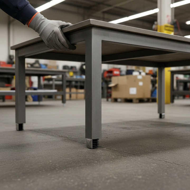 Premium Heavy Duty End Insert for 25mm Square Tubes - Black Nylon and Chromed Steel Construction for Enhanced Durability