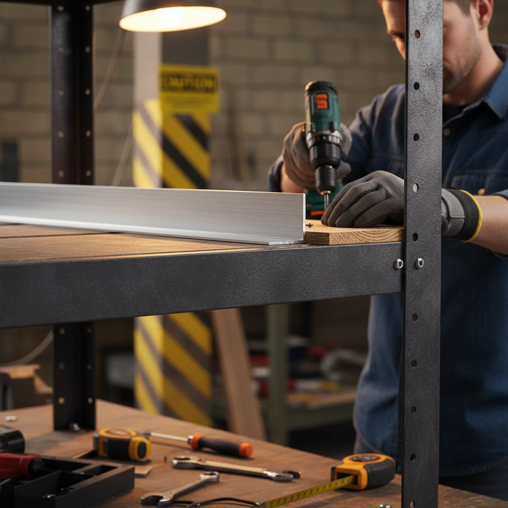 Premium Heavy Duty Aluminium Angle 38.1mm x 38.1mm x 3.2mm - Grade 6063 T6 with High Corrosion Resistance and Versatile Applications 38.1 × 38.1 × 3.2 mm (1 1/2″ × 1 1/2″ × 1/8″) – photo 1 of 2