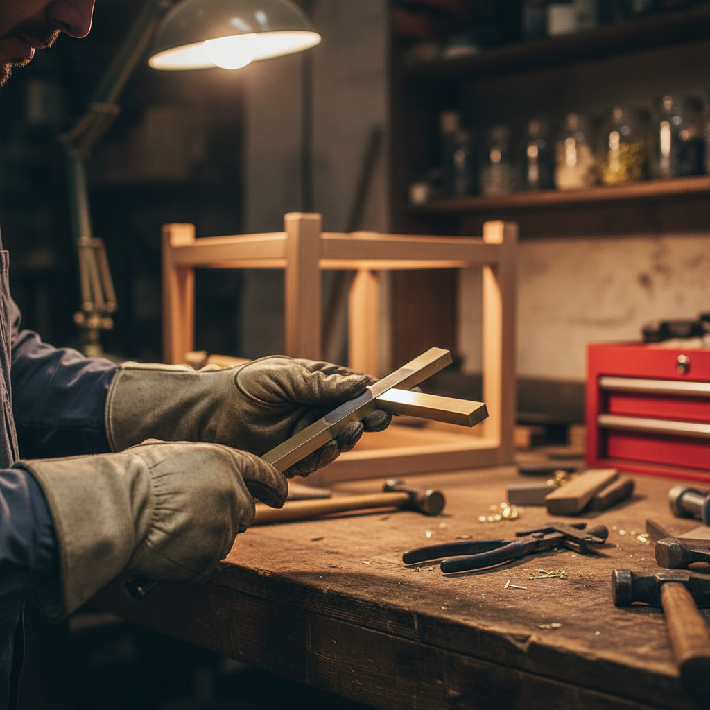 Professional 8mm Brushed Polished Brass Square Bar - High Corrosion Resistance, Ductile Material for Architectural Applications