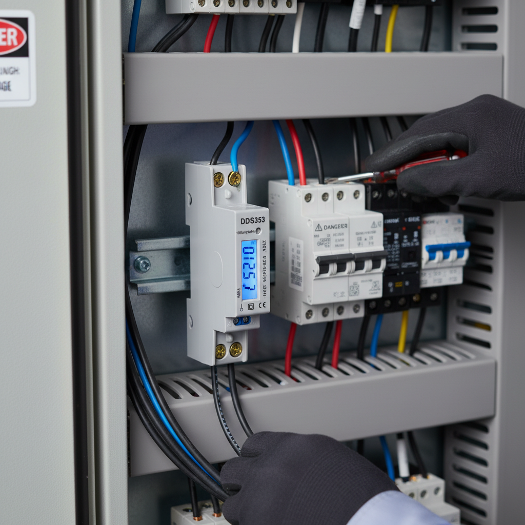 Premium 45 Amp Digital Din Rail Mounted Meter for 1 Phase with 1000 Imp/kWh Measurement