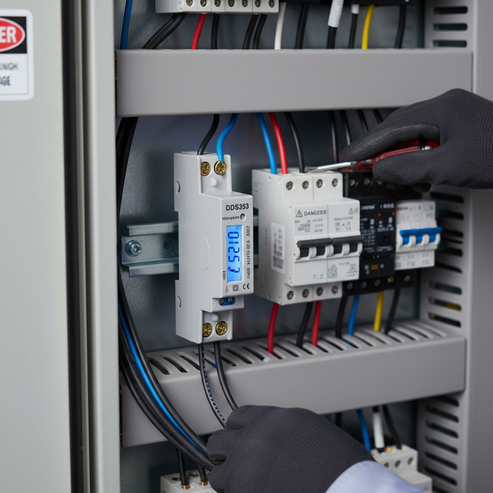 Premium 45 Amp Digital Din Rail Mounted Meter for 1 Phase with 1000 Imp/kWh Measurement