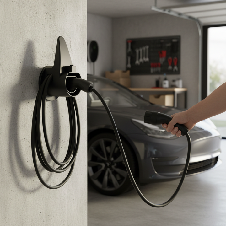 Premium Smart Remote Wall Mount for Type 2 Plug Holster - Ideal for Efficient Space Management