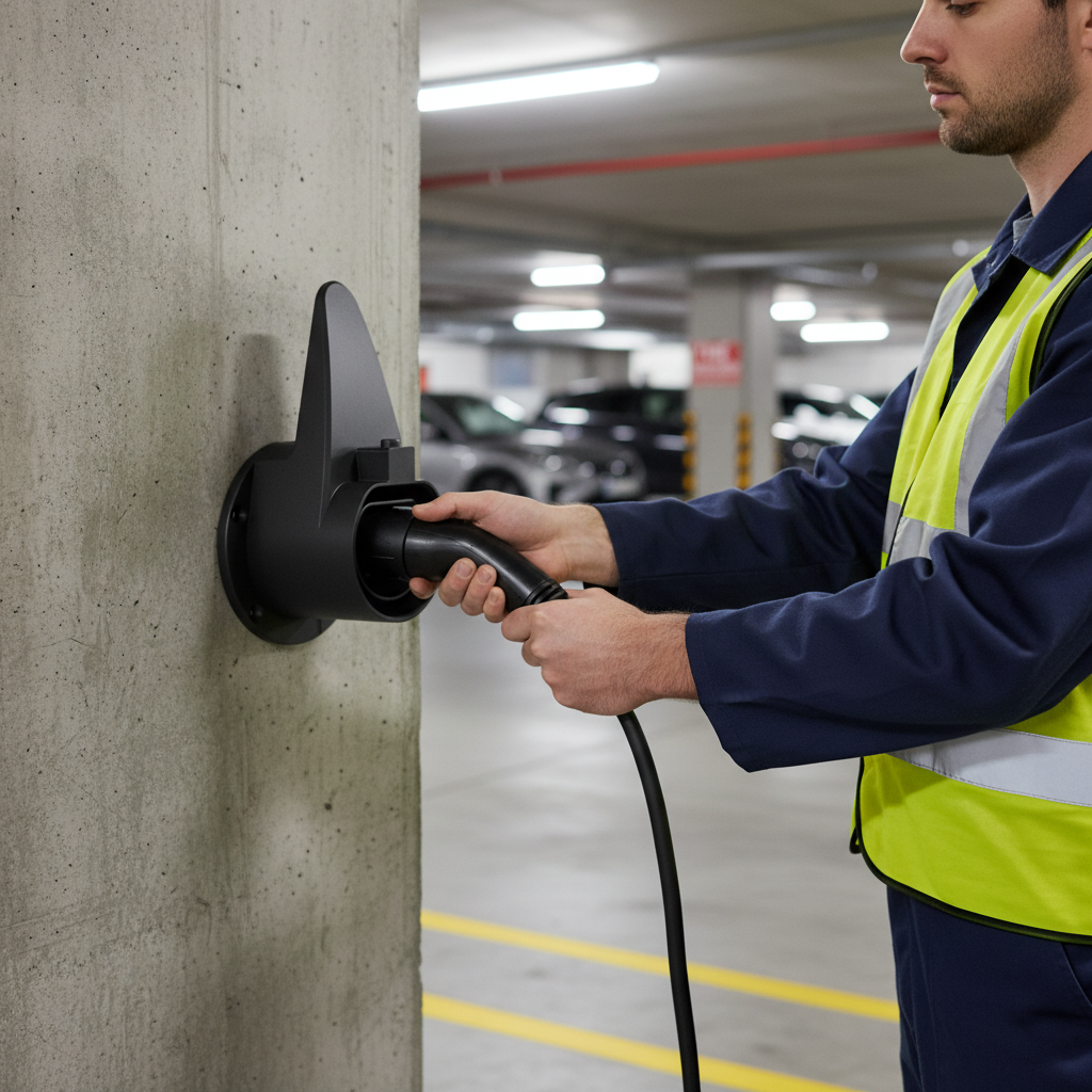 Premium Smart Remote Wall Mount for Type 2 Plug Holster - Ideal for Efficient Space Management