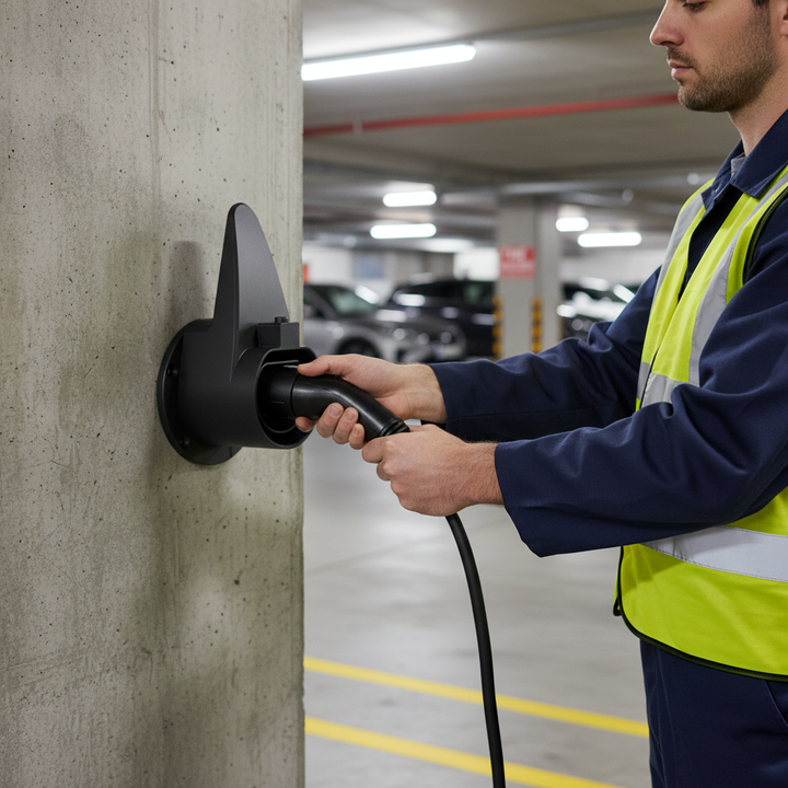 Premium Smart Remote Wall Mount for Type 2 Plug Holster - Ideal for Efficient Space Management