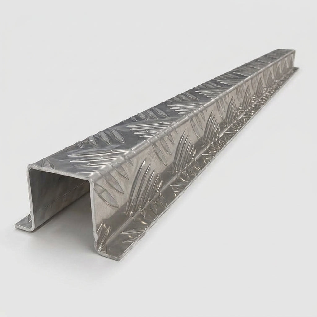 2mm Five Bar Tread Channel Top Hat Profile Folded (view 2)