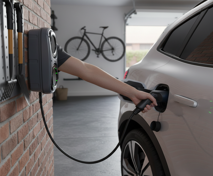 Premium Intelligent EV Charging Unit with Type 2 Tethered Lead and Dynamic Load Balancing for Fast Charging