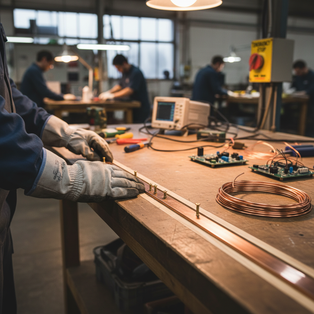 Professional High-Conductivity Copper Flat Bar 30mm x 6mm with Satin Brushed Finish for Architectural and Commercial Use