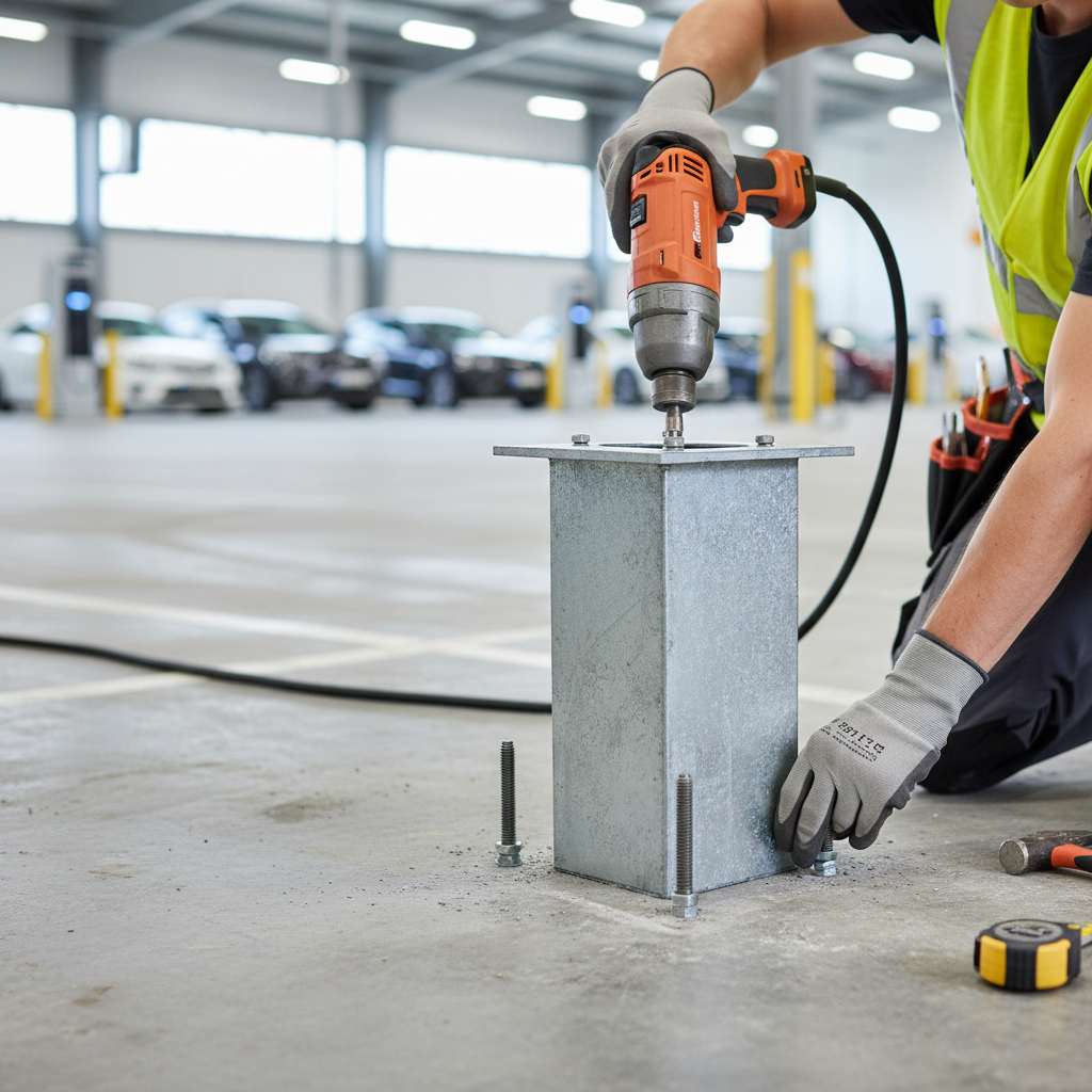 Heavy Duty Ground Mounting Base for AutoCharge Pedestal - Steel with Pre-Galvanised Finish for Secure Installation