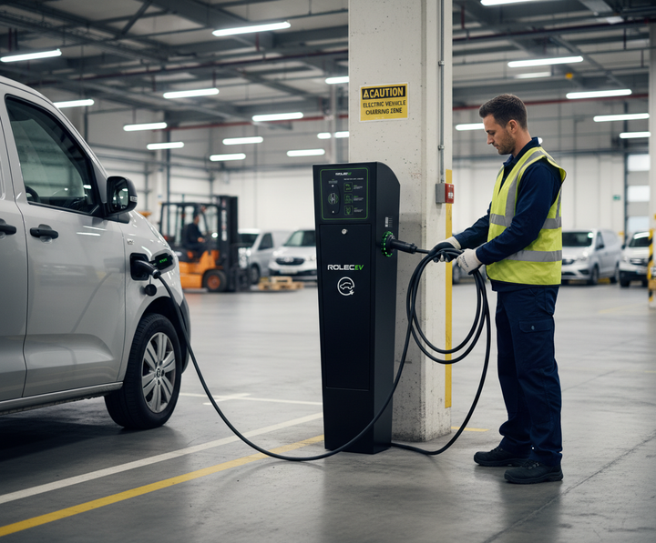 Premium Intelligent EV Charging Pedestal - 22kW Output with Universal Socket and Dynamic Load Balancing Features