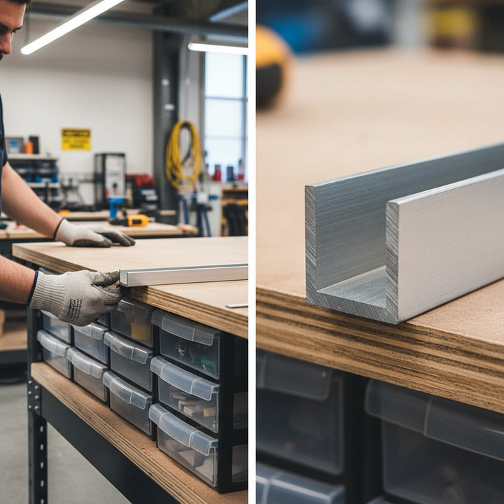 High-Performance 15.8mm x 15.8mm x 3.2mm Plain Finish Aluminium Channel - Strong 6082 T6 Alloy for Structural Applications