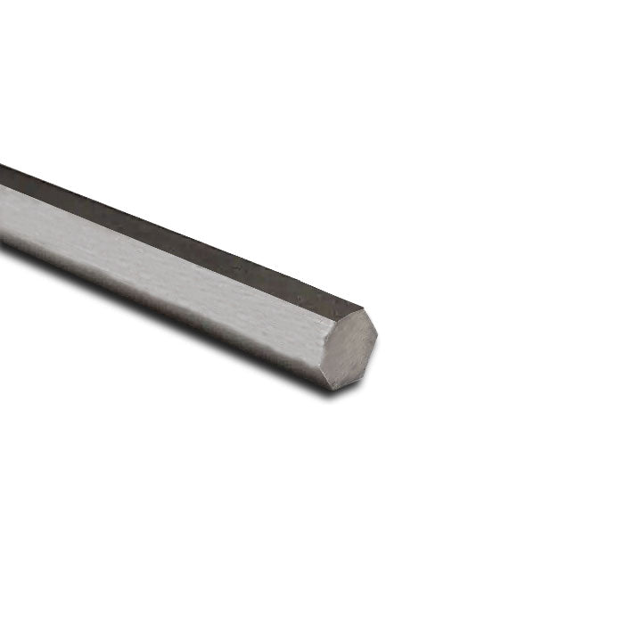Mild Steel Hexagon Bar 0.875" AF (22.2mm), Mill Finish, EN1A LEADED, Good Formability, Excellent Machinability, Poor Weldability Linear Metre