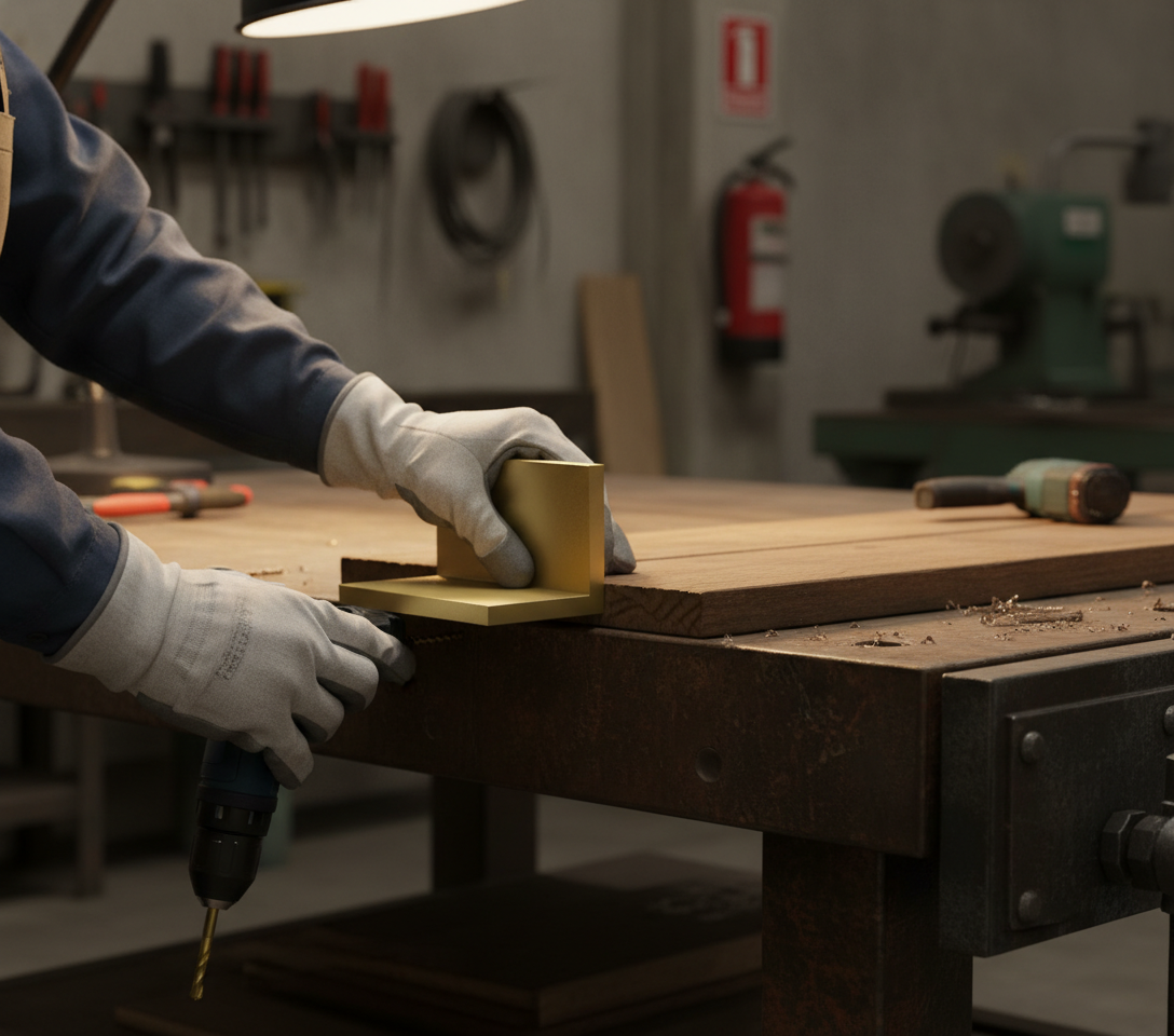 Premium Plain Finish Brass Angle 50.8mm x 50.8mm x 6.3mm - High-Performance Corrosion-Resistant Alloy for Decorative Applications 50.8 × 50.8 × 6.3 mm (2″ × 2″ × 1/4″) – photo 1 of 2