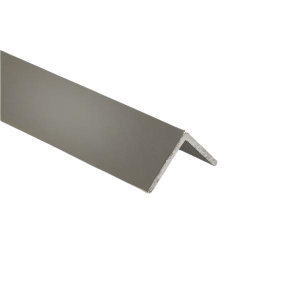 Brushed Polished Aluminium Angle 19mm x 19mm x 3.2mm, Grade 6082, Lightweight, Excellent Corrosion Resistance, Fair Weldability, Decorative Finish