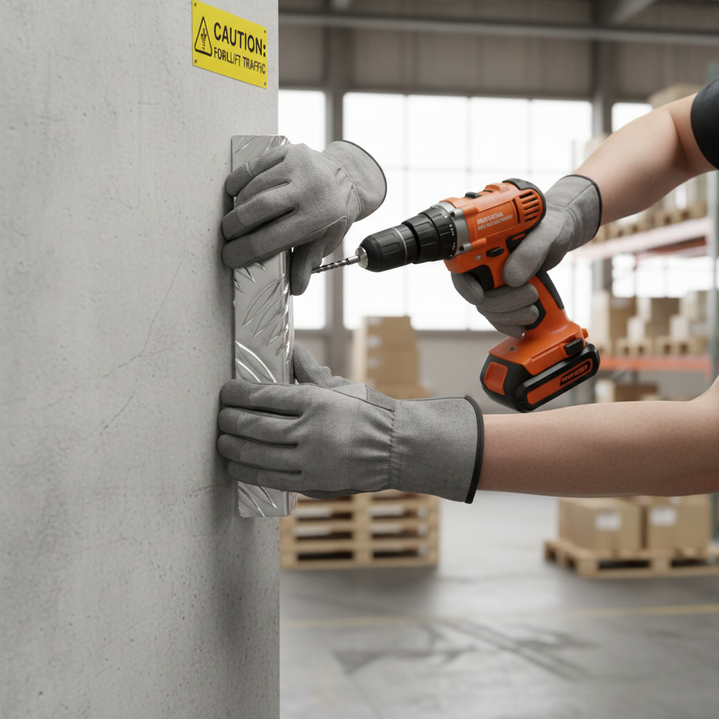 Premium Heavy Duty Chequer Plate Wall Corner Protector - 75mm x 75mm x 2mm for Enhanced Grip and Durability in High Usage Areas