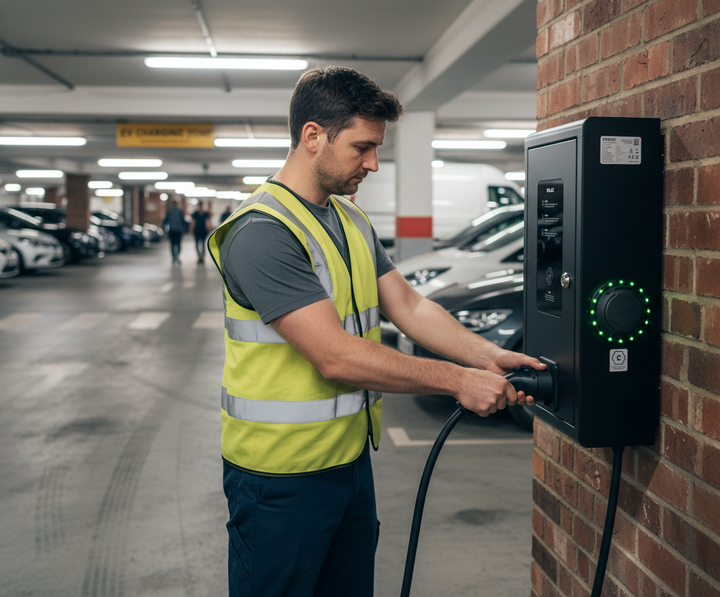 Premium Intelligent EV Charging Unit with Dynamic Load Balancing and Up to 22kW Output