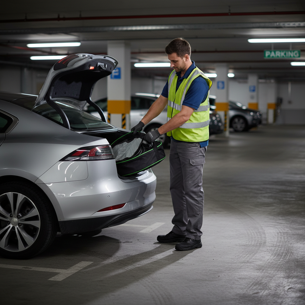 Premium EV Carrying Bag for Charging Lead Protection - Durable 600 Denier Polyester, Circular Zip Case, Custom Colors Available  – photo 1 of 2