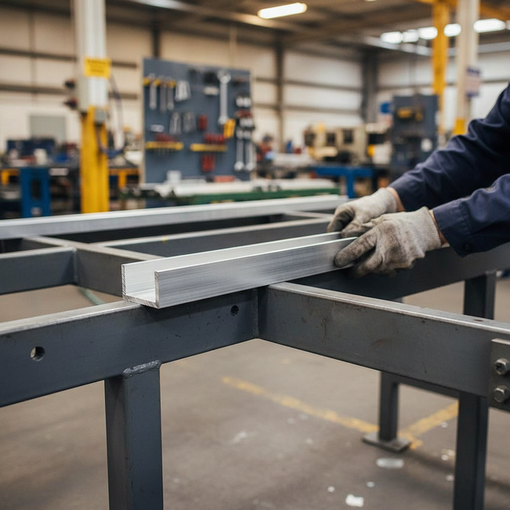 Premium 50.8mm x 25.4mm x 6.3mm Plain Finish Aluminium Channel for Structural Applications