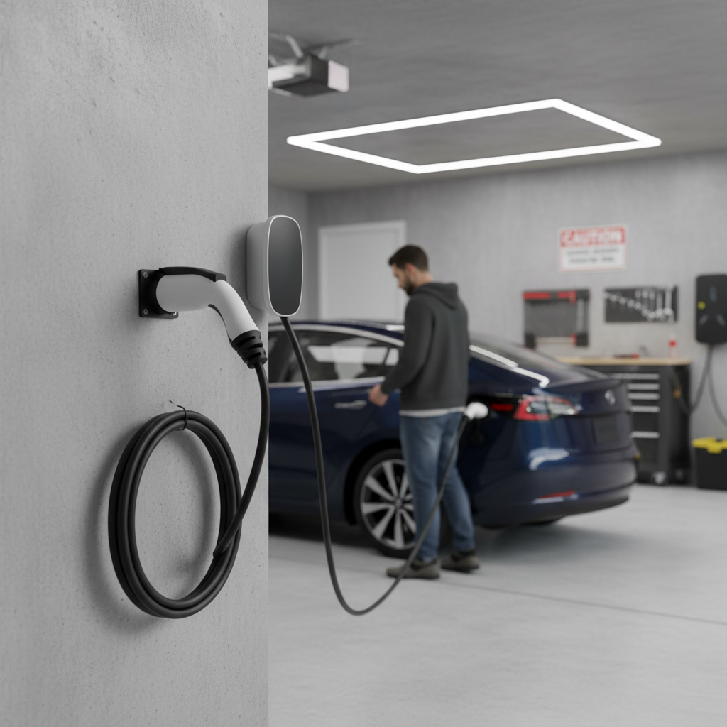 Premium Type 1 J1772 Wall Mount Charge Gun Holster - Lightweight and Easy to Install for J1772 Cables