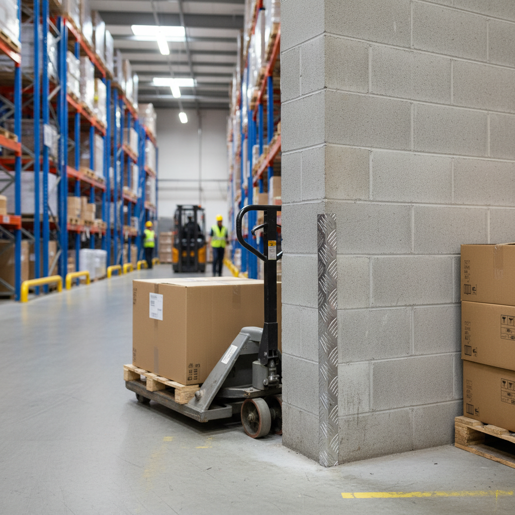 Premium Chequer Plate Wall Corner Protector - 50mm x 50mm x 2mm Heavy Duty Tread Plate for Edge Protection