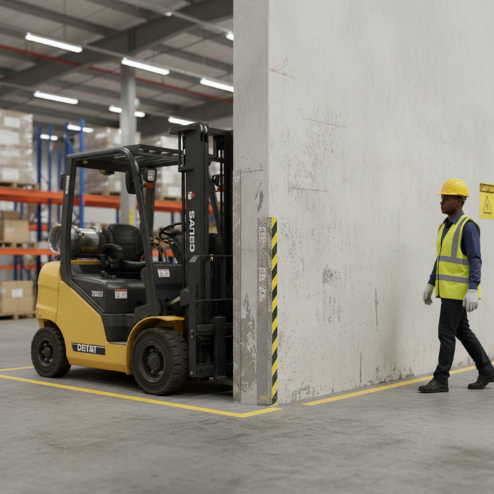 Premium Chequer Plate Wall Corner Protector 200mm x 200mm x 2mm for High Usage Areas with Excellent Grip