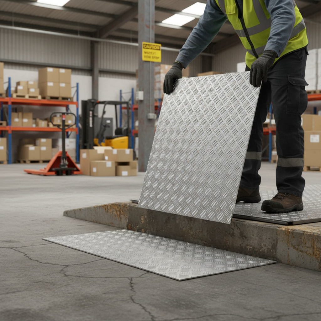 Premium Aluminium Chequer Plate 2000mm x 1000mm x 2mm - Heavy Duty Five Bar Tread Plate for Flooring and Trailers 2000 × 1000 × 2 mm – photo 1 of 2