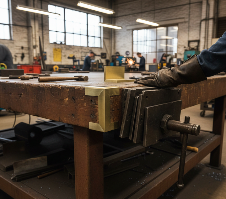 Premium Plain Finish Brass Angle 50.8mm x 25.4mm x 6.4mm - Strong, Corrosion Resistant for Decorative Applications