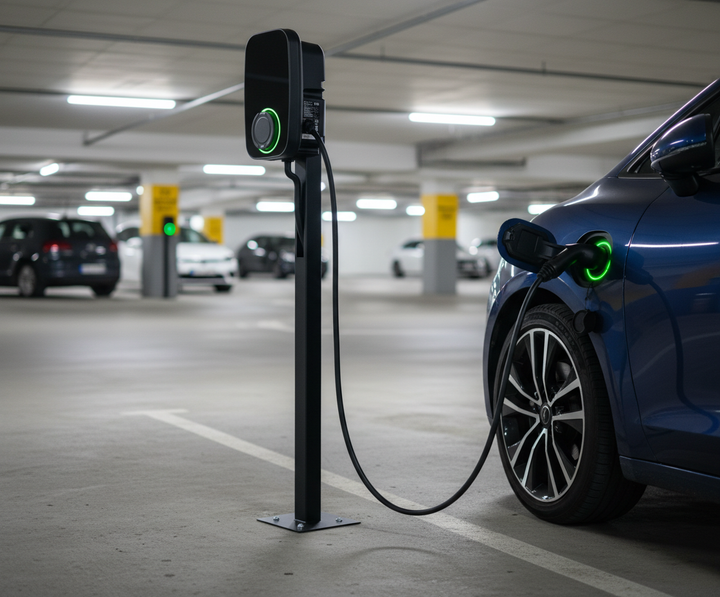 Premium Durable Smart Mounting Post for Up to 2 Chargers - Floor-Mounted Solution