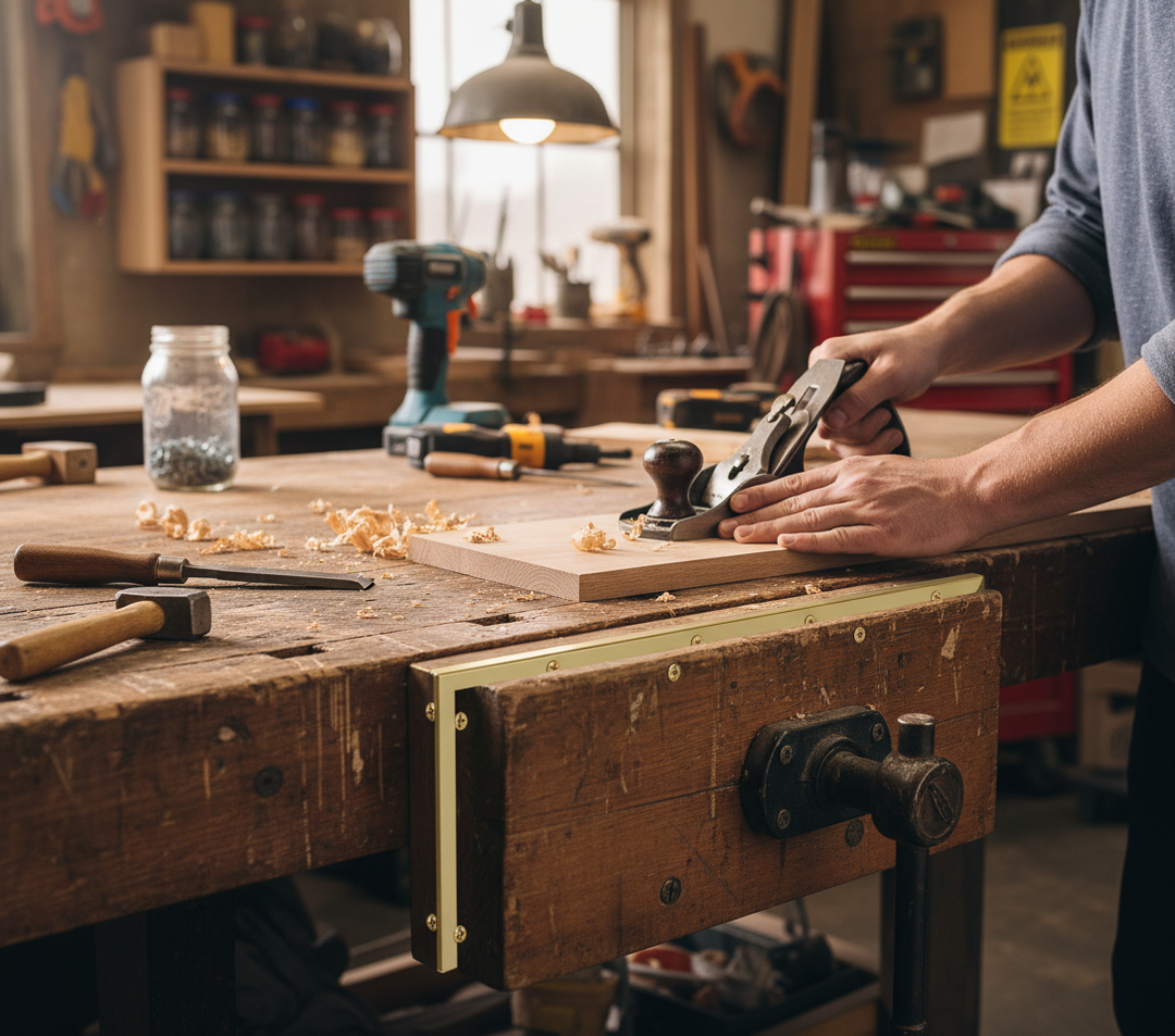 Premium Plain Finish Brass Angle 25.4mm x 25.4mm x 1.6mm - High Strength, Corrosion Resistant, Ideal for Decorative Applications