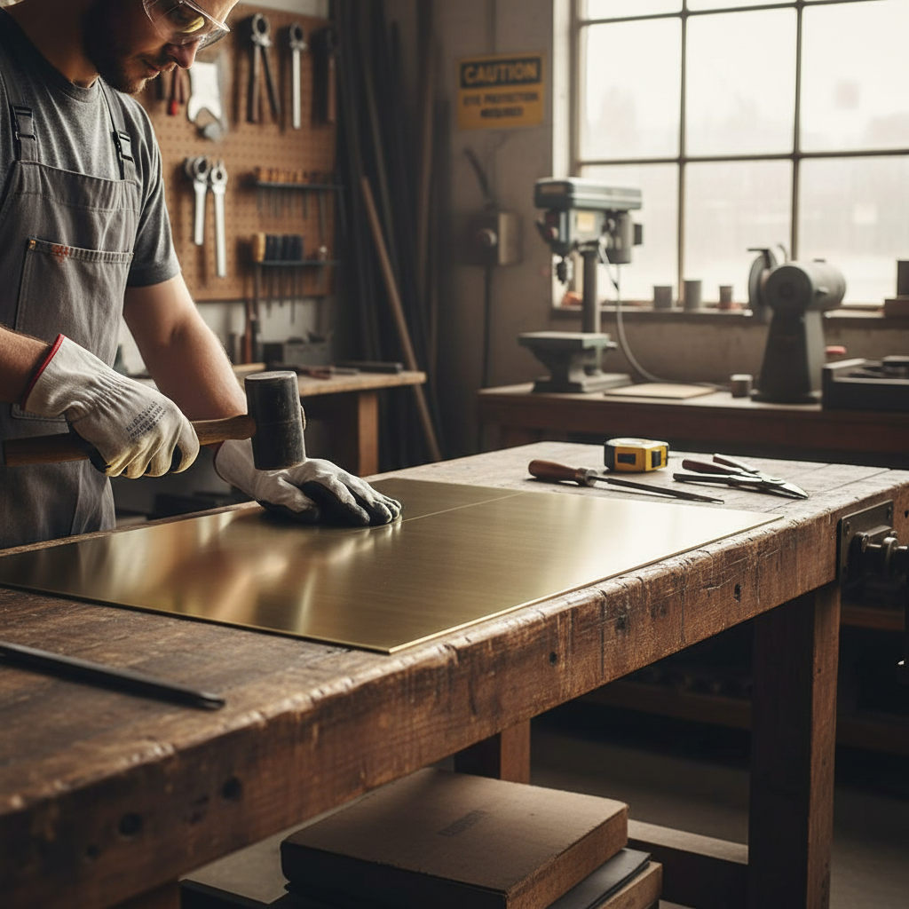 Premium 2000mm x 1000mm x 2mm Brushed Polished Brass Sheet - High Purity, Ductile & Corrosion Resistant for Decorative Applications